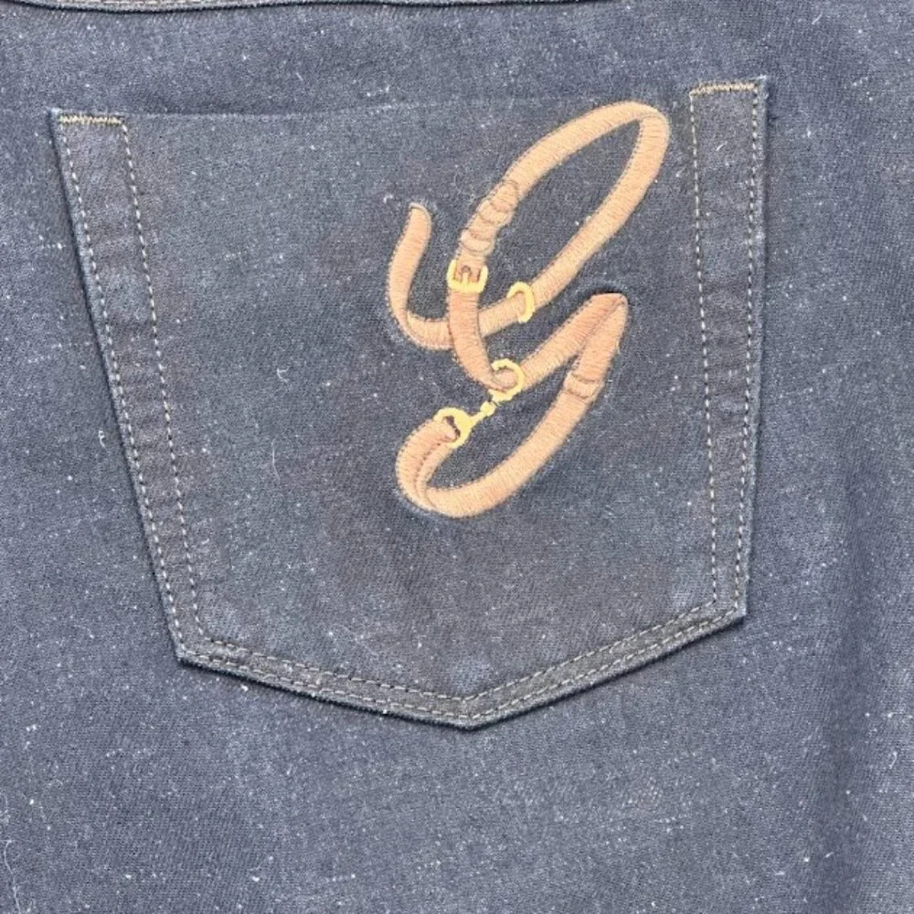 Gucci Dark Blue Denim Jeans‎ IT 48 US 33 Made in Italy Logo Pocket
